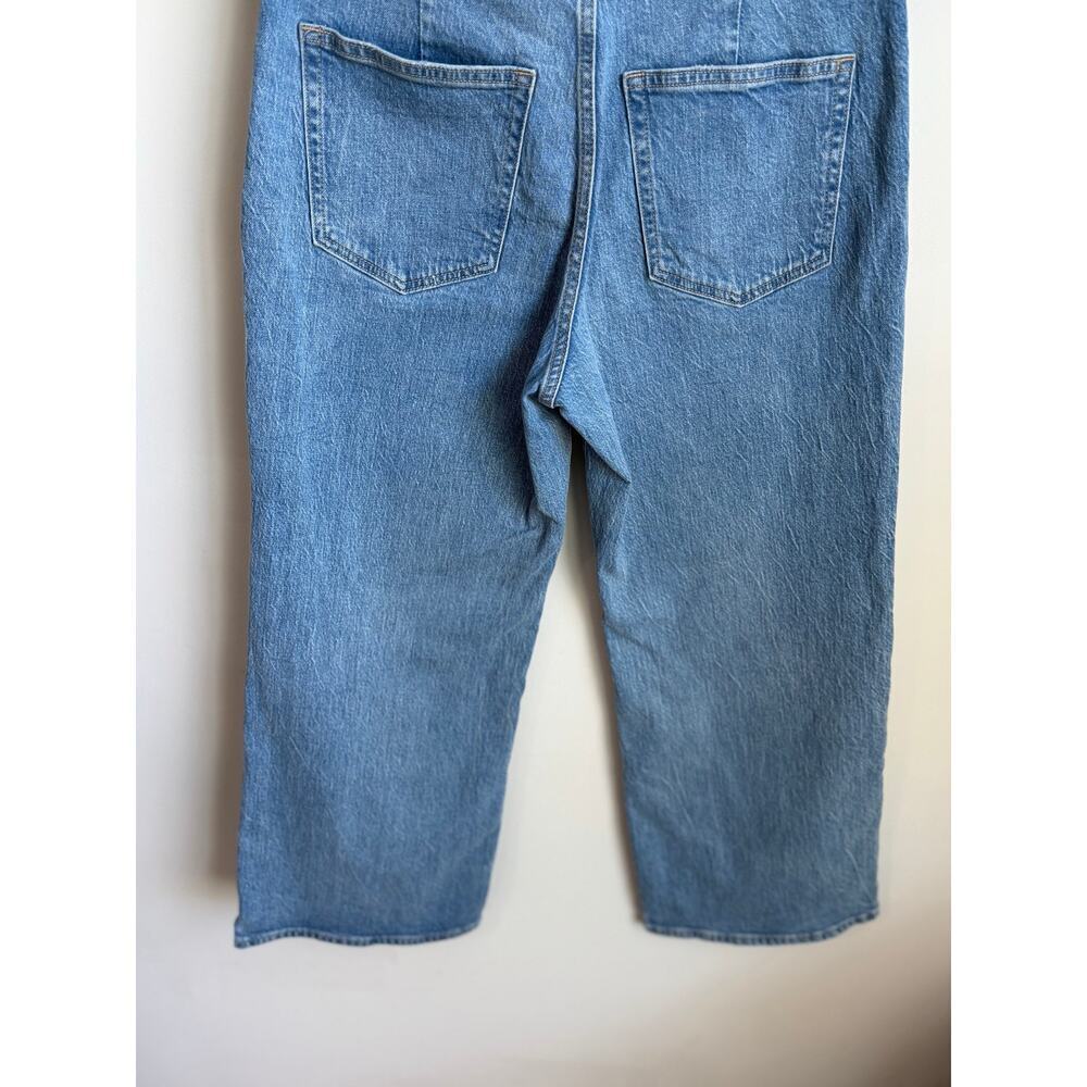 J. Crew High Waisted Button Fly Point Sur Denim Wide Leg Crop Jeans Blue 25P - Picture 8 of 10
